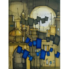 Salman Farooqi, 18 x 24 Inch, Acrylic on Canvas, Cityscape Painting, AC-SF-643